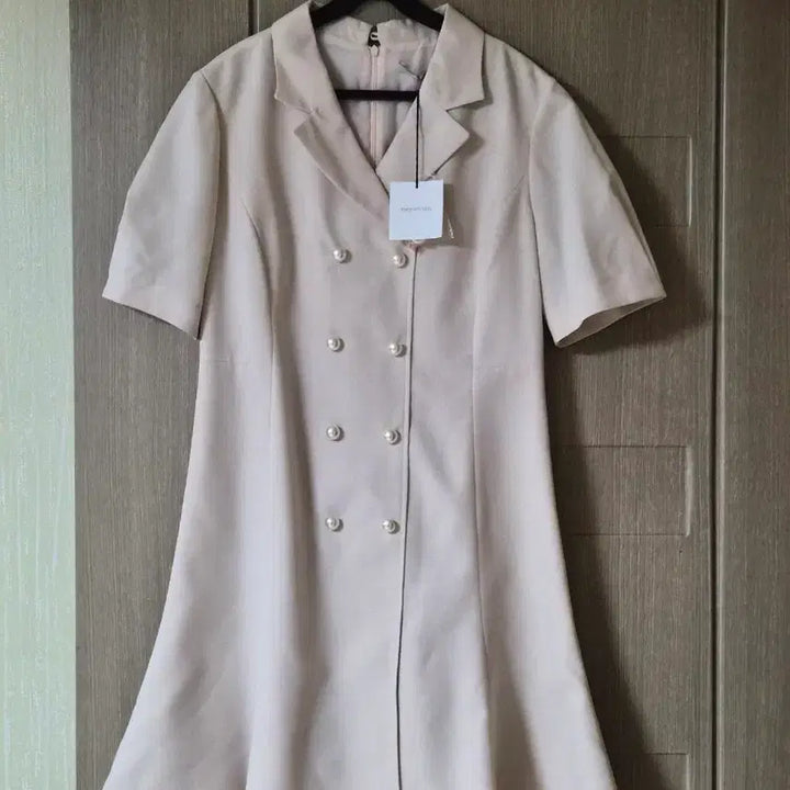 [BUNJANG] Kenneth Lady Pearl Button Short Sleeve Midi Dress / 케네스레이디 진주버튼 반팔 원피스 66