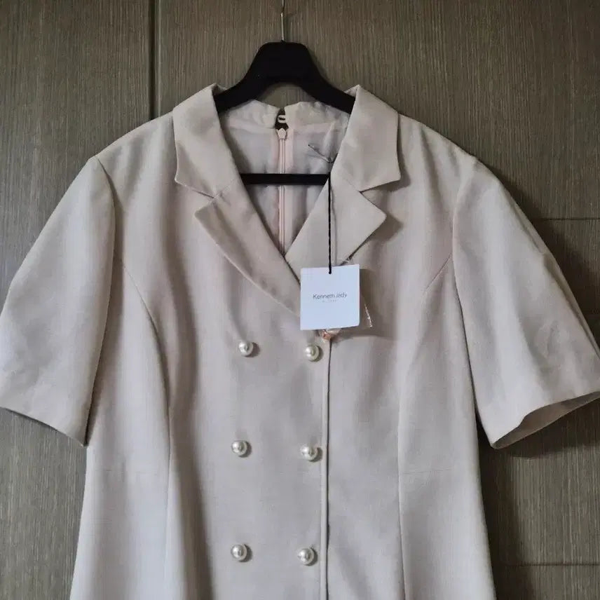 [BUNJANG] Kenneth Lady Pearl Button Short Sleeve Midi Dress / 케네스레이디 진주버튼 반팔 원피스 66
