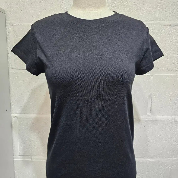 [BUNJANG] Soft Plain Round Short Sleeve T-Shirt - Black / 부드러운 무지 라운드 숏반팔- 블랙