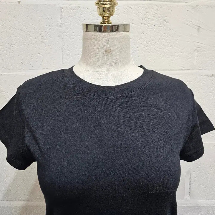 [BUNJANG] Soft Plain Round Short Sleeve T-Shirt - Black / 부드러운 무지 라운드 숏반팔- 블랙
