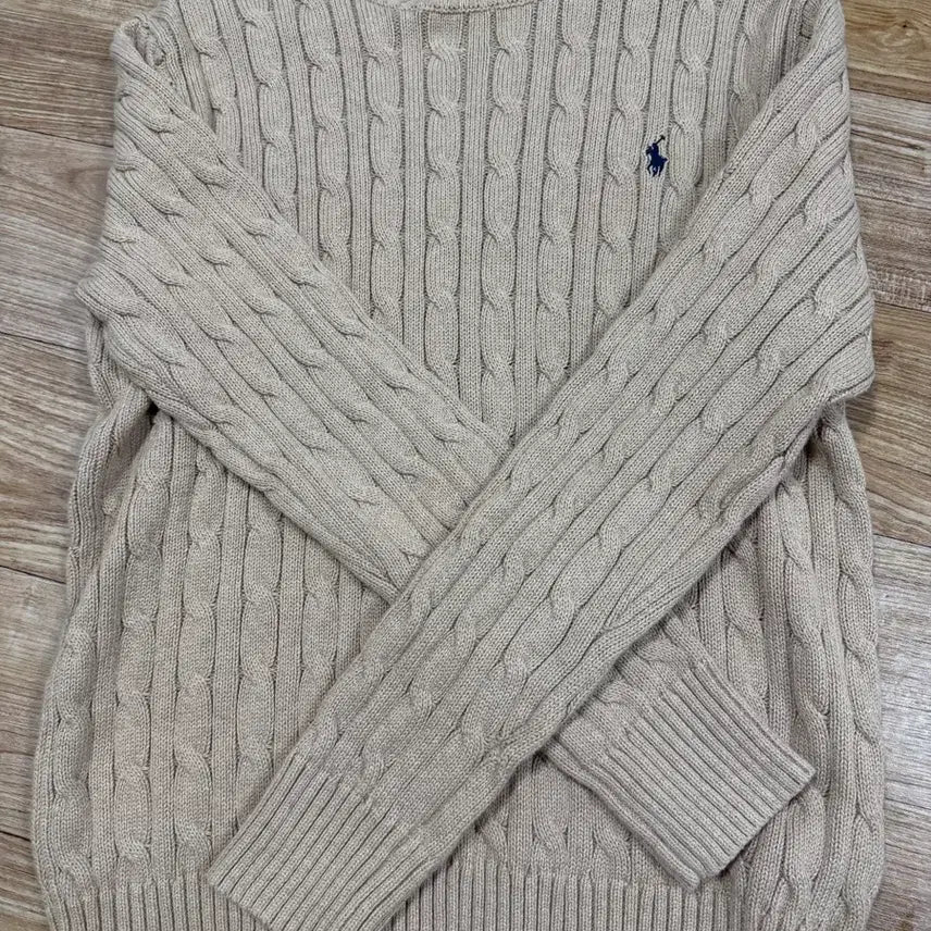 [BUNJANG] Polo Ralph Lauren Boys Cable Knit Sweater Beige L / 폴로 보이즈 케이블 니트 L