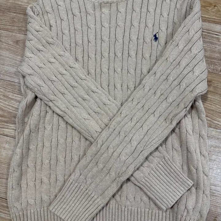 [BUNJANG] Polo Ralph Lauren Boys Cable Knit Sweater Beige L / 폴로 보이즈 케이블 니트 L