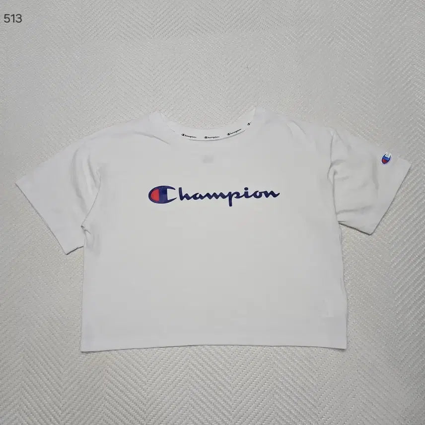 [BUNJANG] Champion Logo Crop Short Sleeve T-Shirt White XS / 챔피온 로고 크롭 반팔 티셔츠 화이트 Xs