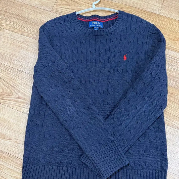 [BUNJANG] Polo Cable Knit Sweater Navy Boys L / 폴로 보이즈 케이블 니트 L