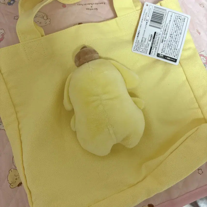 [BUNJANG] Sanrio Pompompurin Tote Bag with Plush Set / 산리오 폼폼푸린 토트백 가방 인형 세트