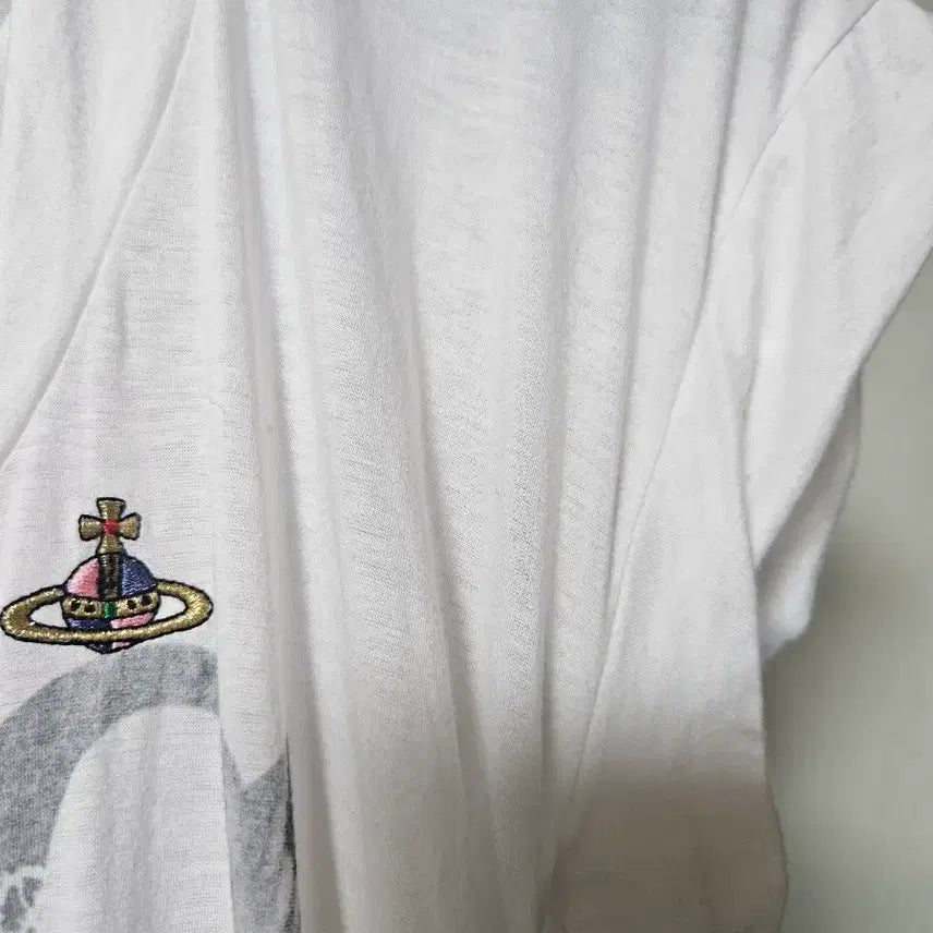 [BUNJANG] Vivienne Westwood White Printing Short Sleeve T-Shirt / 비비안웨스트우드 화이트 프린팅 반팔 티셔츠