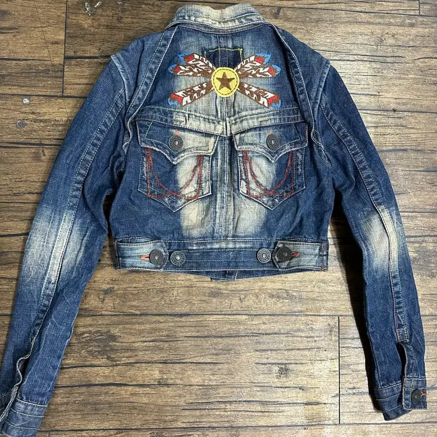 [BUNJANG] REDPEPPER Vintage Washed Cropped Denim Jacket XS / REDPEPPER 레드페퍼 빈티지 여성 크롭데님 자켓 XS