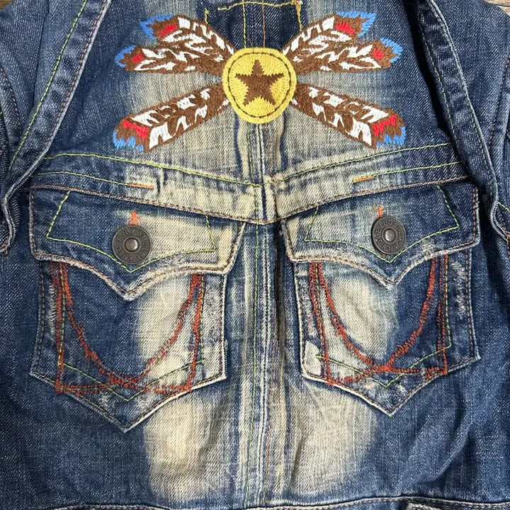 [BUNJANG] REDPEPPER Vintage Washed Cropped Denim Jacket XS / REDPEPPER 레드페퍼 빈티지 여성 크롭데님 자켓 XS