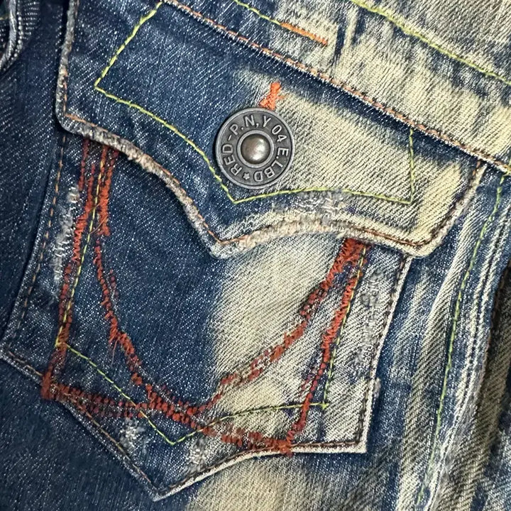 [BUNJANG] REDPEPPER Vintage Washed Cropped Denim Jacket XS / REDPEPPER 레드페퍼 빈티지 여성 크롭데님 자켓 XS