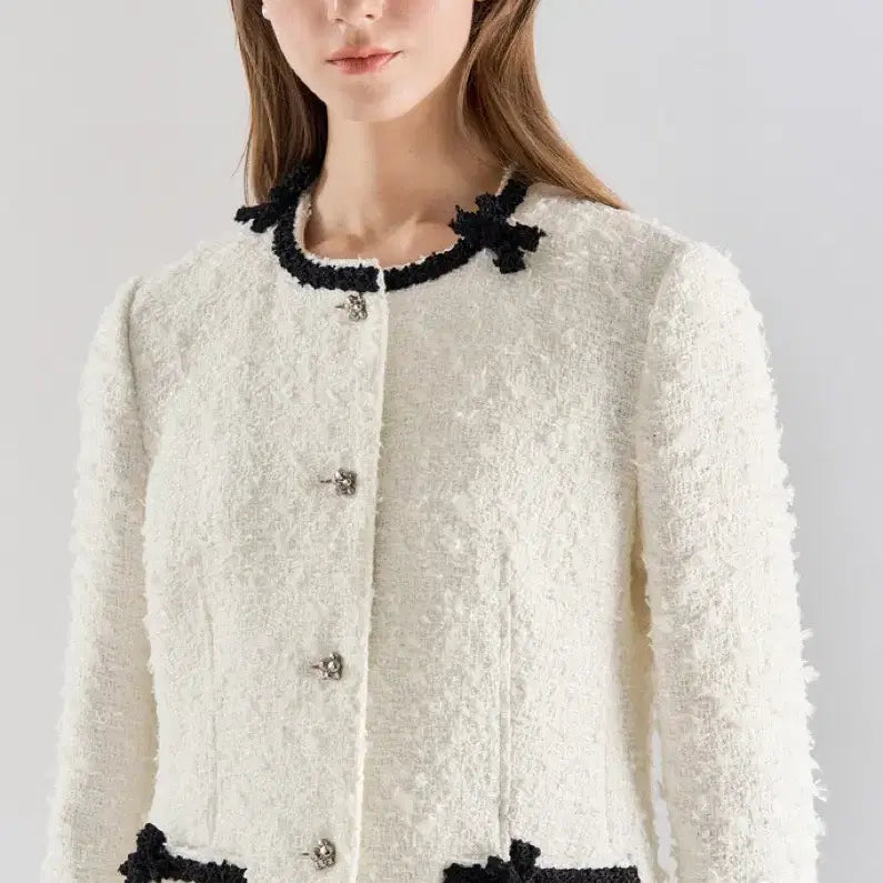 [BUNJANG] LANVIN COLLECTION Ribbon Trimmed Bouclé Tweed Jacket / 새상품)랑방 LANVIN COLLECTION 리본 트리밍 부클 트위드