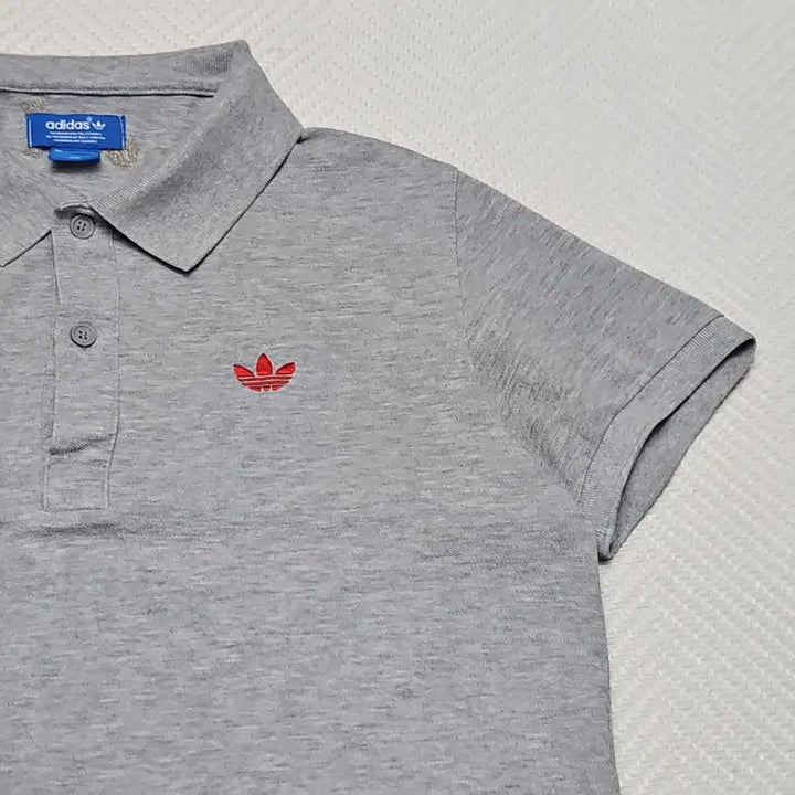 [BUNJANG] Adidas Three-Stripes Logo Polo Shirt Grey / 아디다스 삼선 로고 폴로티 그레이