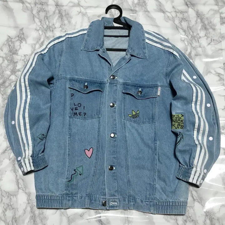 [BUNJANG] Adidas x Fiorucci Denim Jacket (Jisoo Version) / 아디다스 피오루치 청자켓 데님자켓 지수 자켓