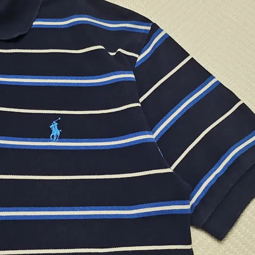 [BUNJANG] Polo Ralph Lauren Striped Short Sleeve Polo Shirt / 폴로 랄프로렌 스트라이프 반팔 카라티