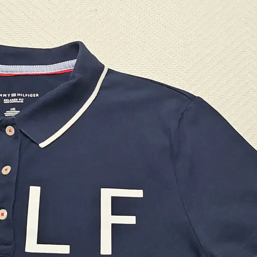[BUNJANG] Tommy Hilfiger Navy Big Logo Short Sleeve Polo Shirt / 타미힐피거 네이비 빅로고 반팔 폴로티