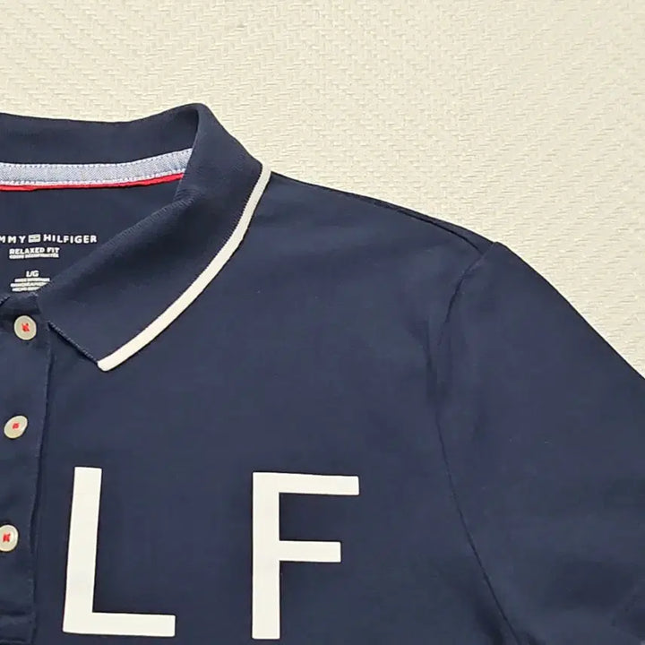 [BUNJANG] Tommy Hilfiger Navy Big Logo Short Sleeve Polo Shirt / 타미힐피거 네이비 빅로고 반팔 폴로티