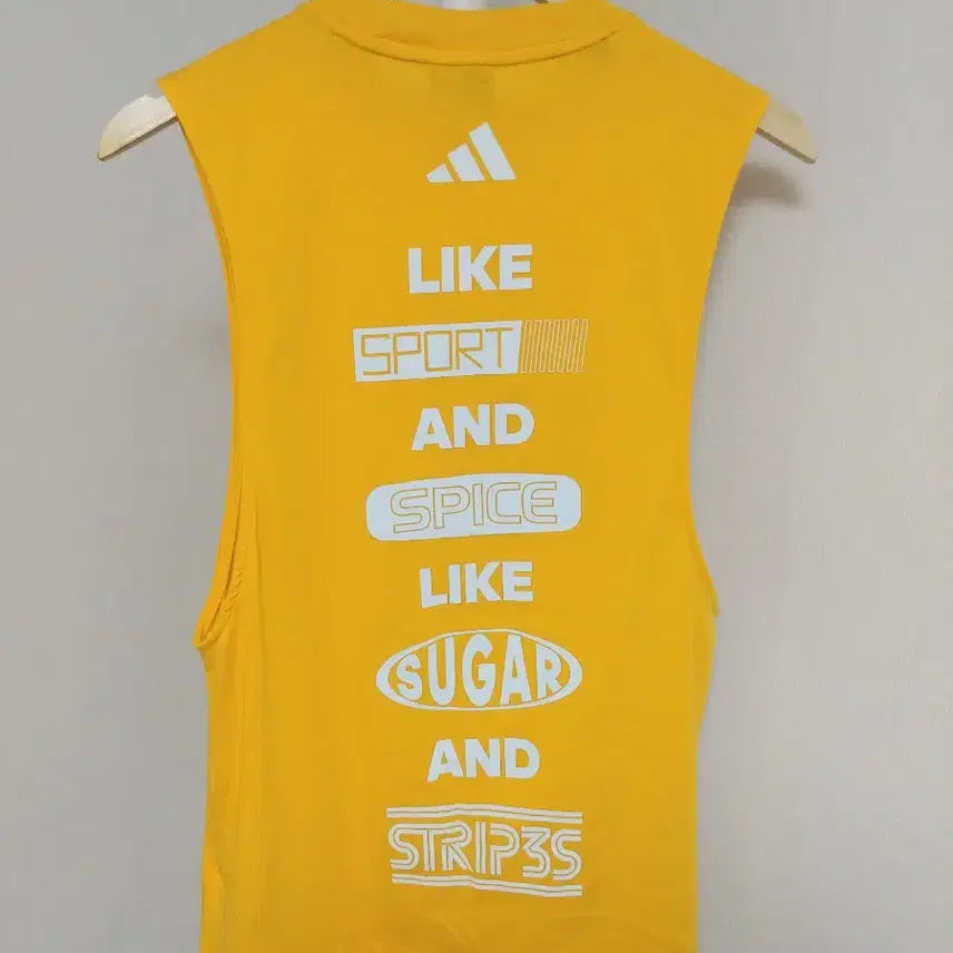 [BUNJANG] Adidas Yellow Graphic Sleeveless Top (XS) / [XS] 아디다스 옐로우 그래픽 슬리브리스 (나시)