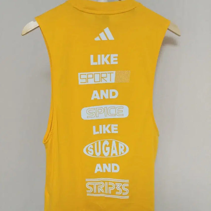 [BUNJANG] Adidas Yellow Graphic Sleeveless Top (XS) / [XS] 아디다스 옐로우 그래픽 슬리브리스 (나시)