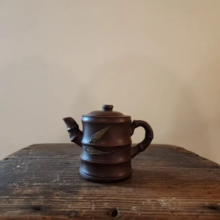 [BUNJANG] Bamboo Joint Zisha Teapot (100ml) - Classic Chinese Yixing Style / 고사의 정취를 담은 죽절자사호 탁월한 절수력