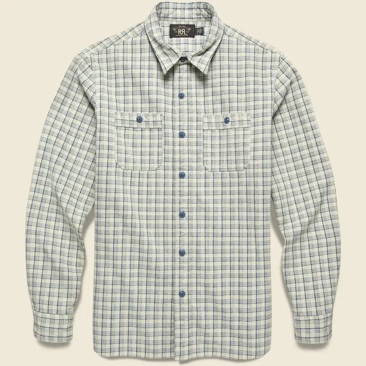 [BUNJANG] RRL Alaska Work Shirt Blue Check / rrl 더블알엘 블루 체크 알래스카 워크 셔츠