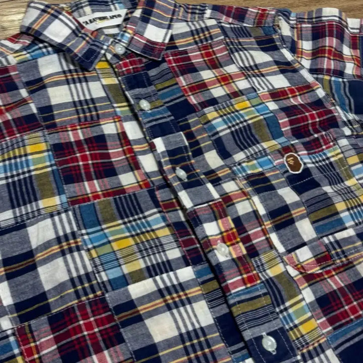 [BUNJANG] BAPE Patchwork Short Sleeve Shirt / [M]베이프 패치워크 반팔 셔츠