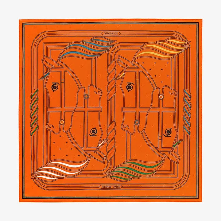 [BUNJANG] Hermès Quadrige Silk Scarf Orange / 에르메스 콰드리지 오렌지 스카프