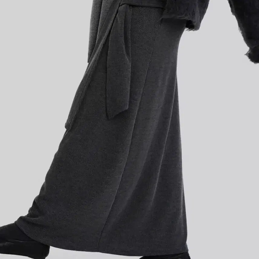 [BUNJANG] Autumn Appelle Wrap Skirt Charcoal / 어텀 에펠랩스커트 차콜