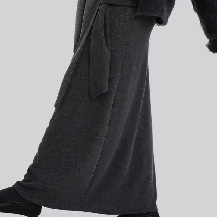 [BUNJANG] Autumn Appelle Wrap Skirt Charcoal / 어텀 에펠랩스커트 차콜