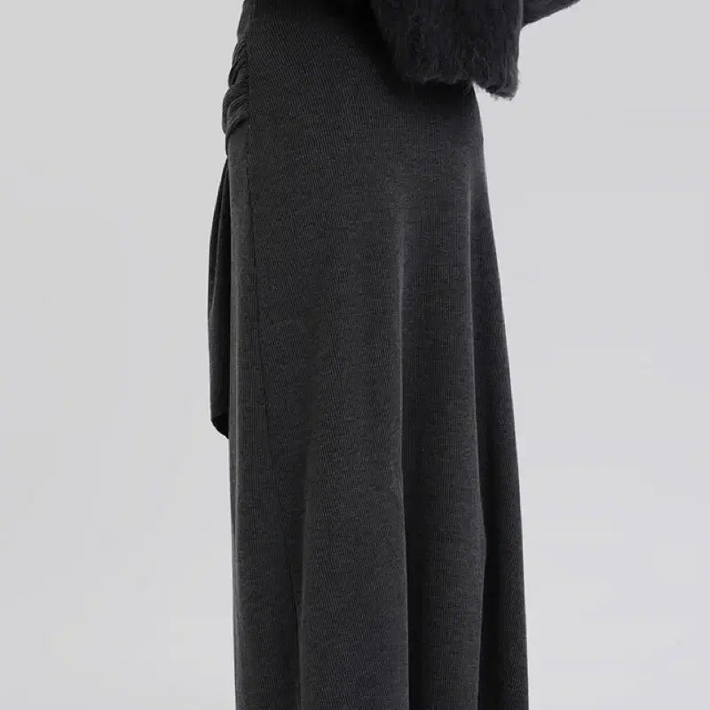 [BUNJANG] Autumn Appelle Wrap Skirt Charcoal / 어텀 에펠랩스커트 차콜