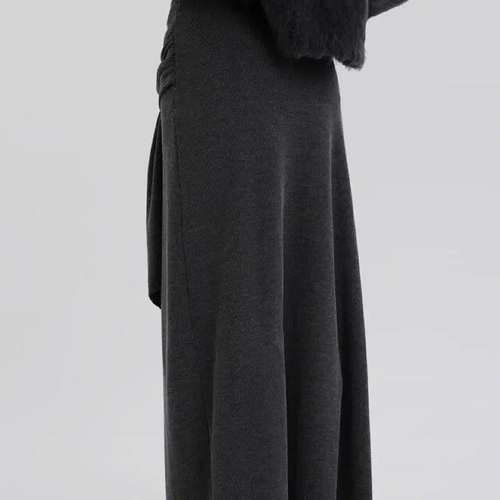 [BUNJANG] Autumn Appelle Wrap Skirt Charcoal / 어텀 에펠랩스커트 차콜