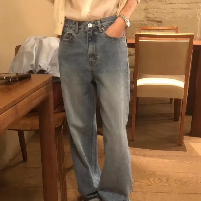 [BUNJANG] Objet Cigarette Mid-Wash Denim Pants Size S / objet 오브제 시가렛 중청데님 S