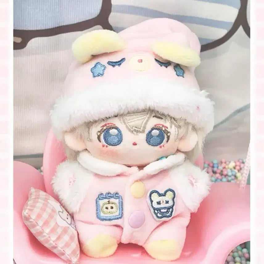 [BUNJANG] 10cm Doll Clothes Baby Pink Jumpsuit Pajamas / 10cm 인형 옷 누이 의상 새상품 핑크 베이비 슈트 우주복 아기 잠옷