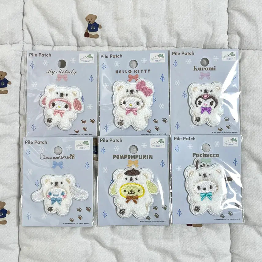[BUNJANG] Sanrio Snow Globe Wappen 6 Character Set (Kitty, My Melody, Kuromi, Cinnamoroll, Pompompurin, Pochacco) / 할인 산리오 스노우쿠마 와펜 6종세트 키티,마멜,쿠로미,시나,폼푸,포차코