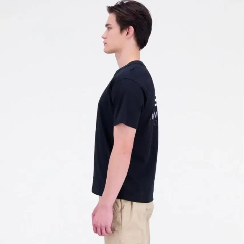 [BUNJANG] New Balance Athletic T-Shirt Black, Melange Grey / 뉴발란스 애슬레틱 반팔 블랙, 멜란지그레이 티셔츠