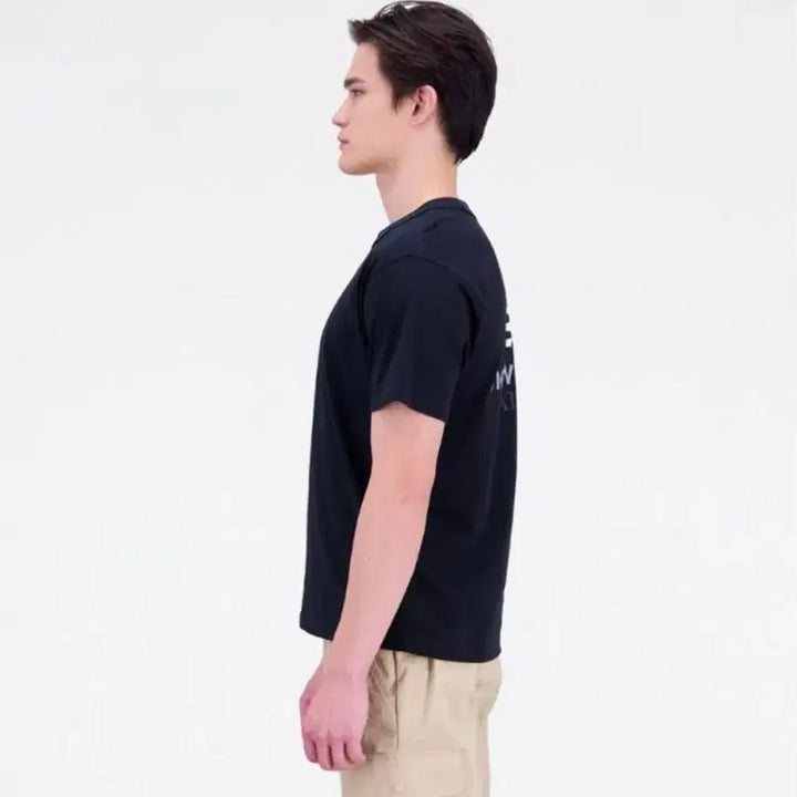 [BUNJANG] New Balance Athletic T-Shirt Black, Melange Grey / 뉴발란스 애슬레틱 반팔 블랙, 멜란지그레이 티셔츠