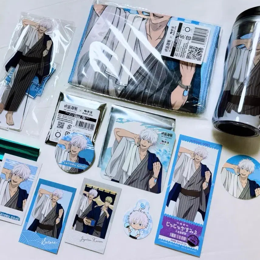 [BUNJANG] Jujutsu Kaisen 2026 Gōjō Satoru Collaboration Set / 주술회전 2026 극락탕 라쿠스파 아크릴스탠드 캔뱃지 타올 고죠 사토루