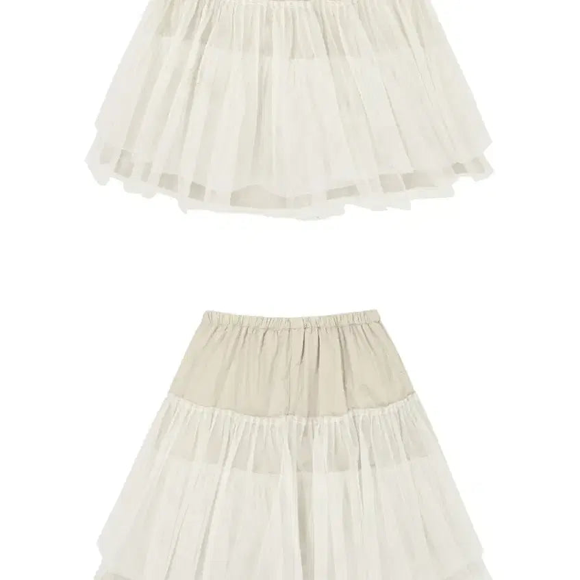 [BUNJANG] No Contents Mesh Flare Skirt / 노컨텐츠 메쉬 플레어 스커트