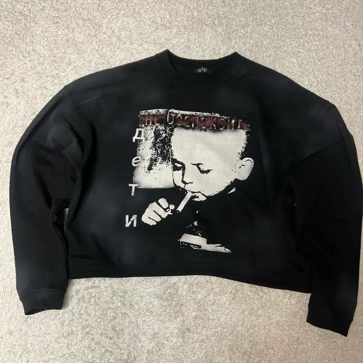 [BUNJANG] QAP Baby Crewneck Black / [OS] qap 베이비 크루넥 baby crewneck 블랙
