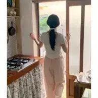 [BUNJANG] Oini Half Button Top Watermelon / 오이니 half button top 워터멜론