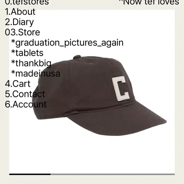 [BUNJANG] Tef Stores Brown Ball Cap / 테프스토어즈 볼캡 브라운