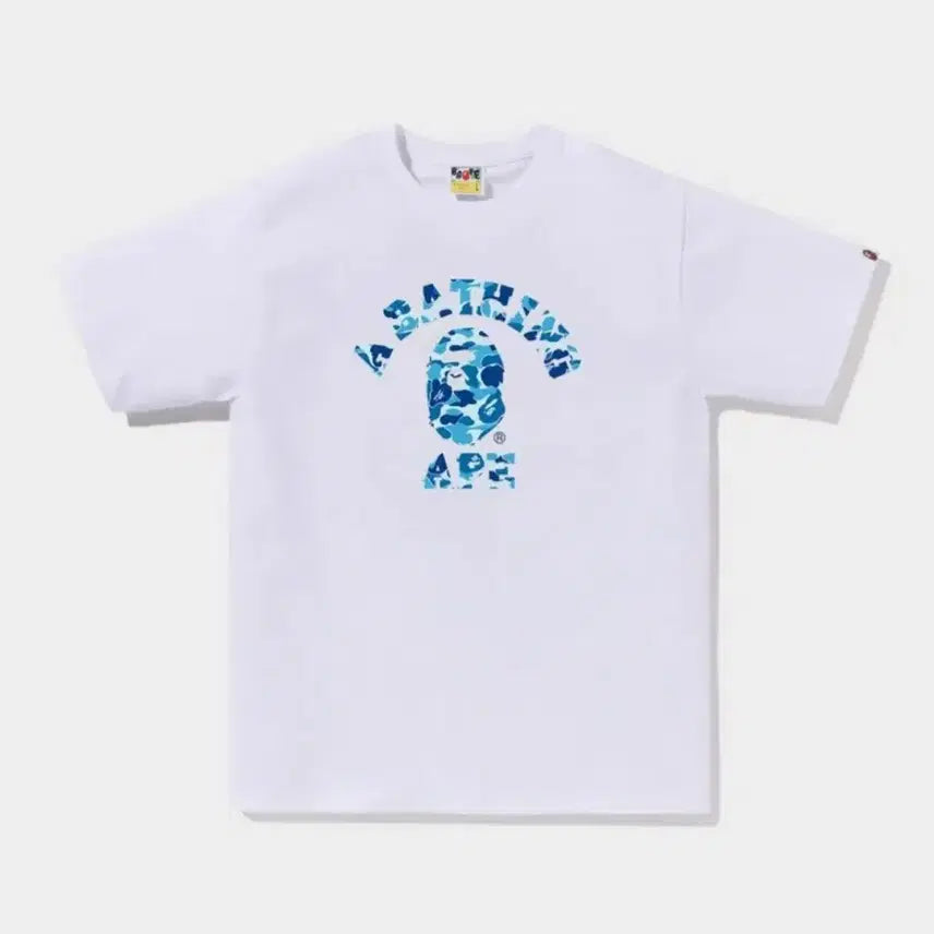 [BUNJANG] Bape ABC Camo College T-Shirt White Blue / L) 베이프 ABC 카모 컬리지 티셔츠 화이트블루