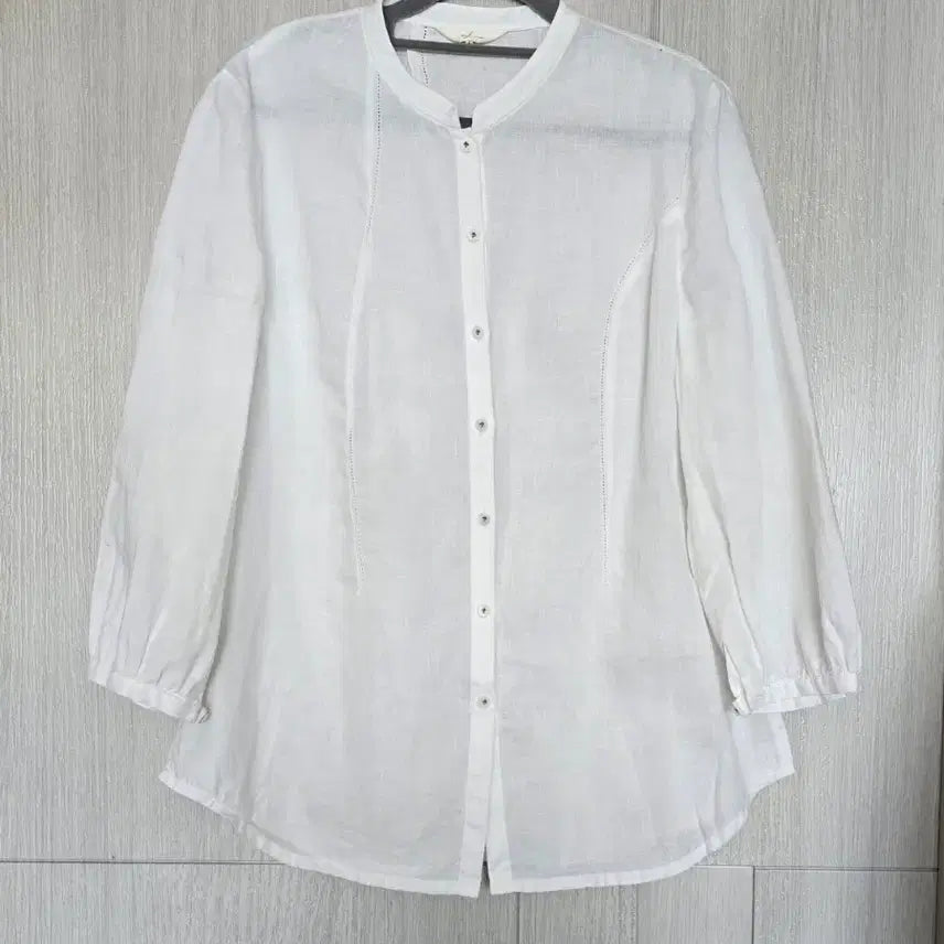 [BUNJANG] iSae Linen Blouse / 66~77/실측참고/iSae 이새 순백의 린넨 블라우스
