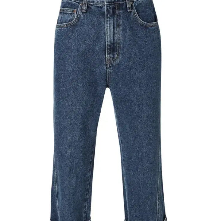 [BUNJANG] Theilma Checked Roll-Up Jeans / 더일마 체크드 롤업진