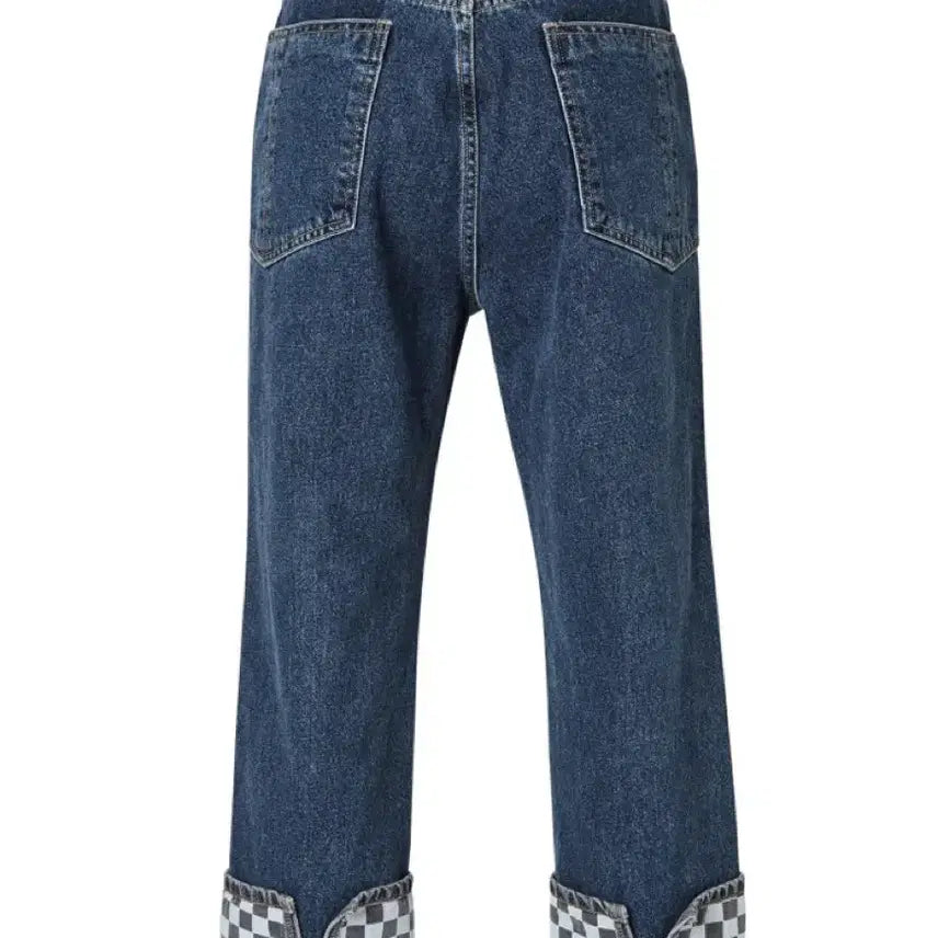 [BUNJANG] Theilma Checked Roll-Up Jeans / 더일마 체크드 롤업진