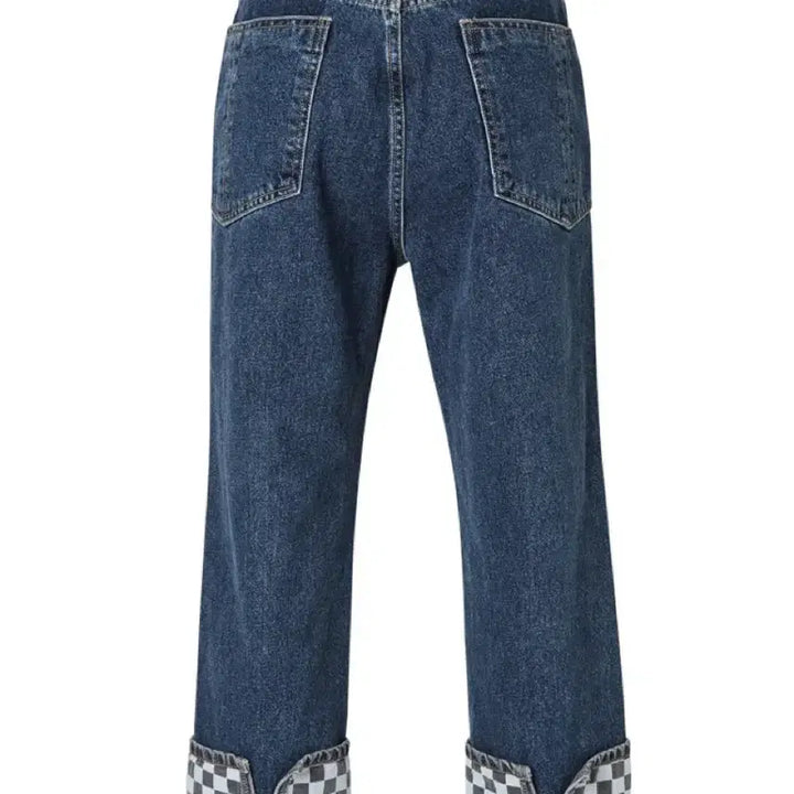 [BUNJANG] Theilma Checked Roll-Up Jeans / 더일마 체크드 롤업진