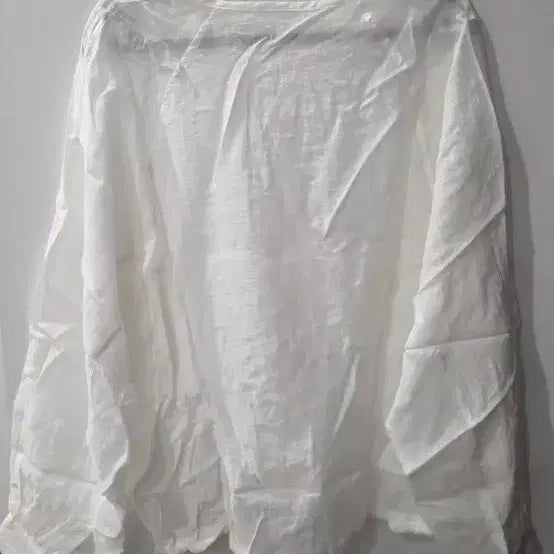 [BUNJANG] White Long Sleeve See-Through Blouse / 화이트 긴팔 시스루 블라우스