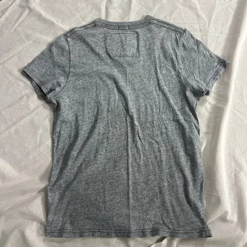 [BUNJANG] Abercrombie &amp; Fitch Patch Short Sleeve T-Shirt Grey / 아베크롬비 앤 피치 정품 핑크그린 패치 반팔 그레이