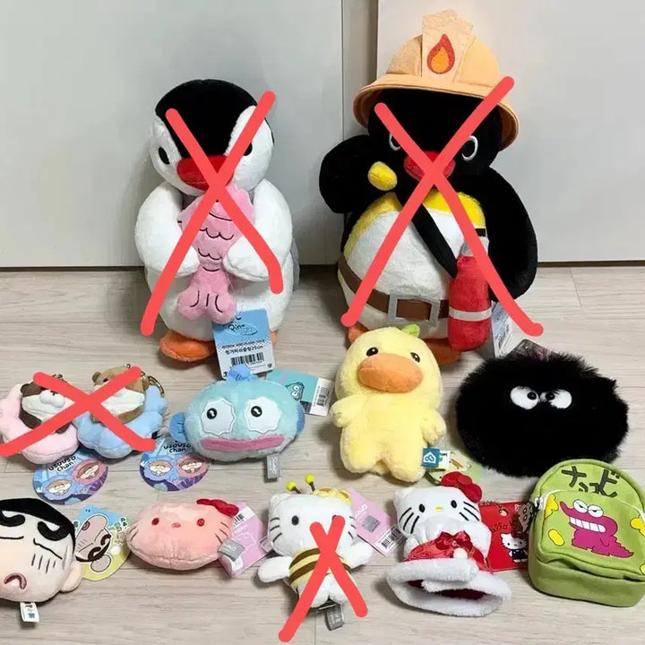 [BUNJANG] Pingga, Kitty, Jjanggu, Hangyodong, Malteses Plush Keychain Set / 인형 키링 판매 - 핑가,키티,짱구,한교동,몰티즈