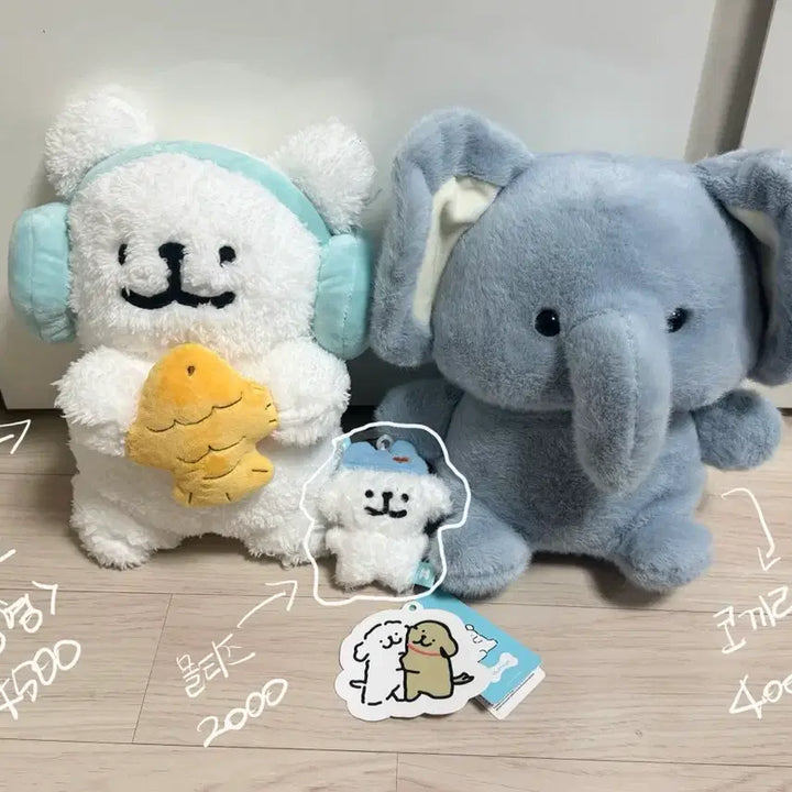 [BUNJANG] Pingga, Kitty, Jjanggu, Hangyodong, Malteses Plush Keychain Set / 인형 키링 판매 - 핑가,키티,짱구,한교동,몰티즈