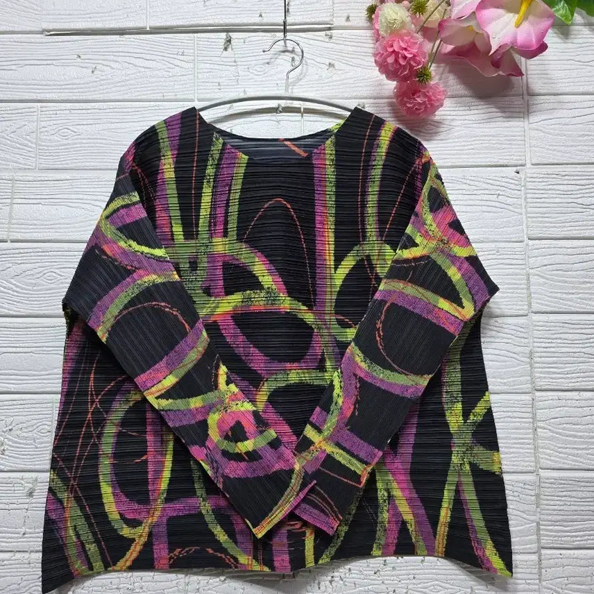 [BUNJANG] Color Block Pleated Shirt / 배색 플리츠 셔츠 66ㅡ77