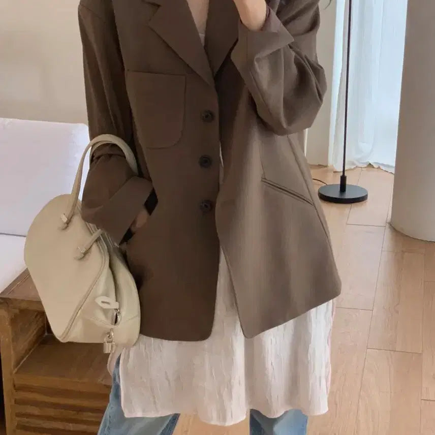 [BUNJANG] Maybinbaby Oversized Jacket Brown / [메이비베이비] 오버사이즈 자켓 브라운 (새상품)